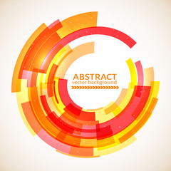 Fototapeta premium Red, orange and yellow abstract circle background. Technology background. Design template for your projects. Vector illustration.