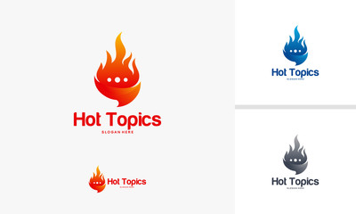 Elegant Hot Topics Logo template, Hot News Logo designs vector, Spirit Discuss logo emblem