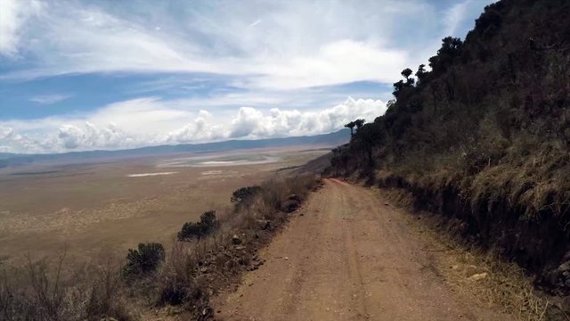 Drive down Ngorongoro crater