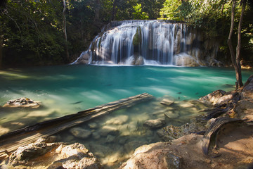 Erawan cascade fall in kanchanaburi province, Thailand