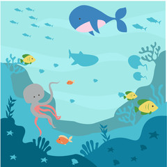 Obraz na płótnie Canvas Under Water World Illustration