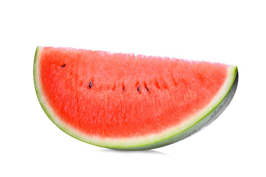 sliced red watermelon isolated on white background