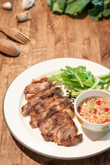 Grilled pork with chili sauce