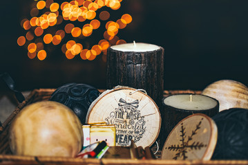 Christmas Decorations in Front of  Christmas Tree