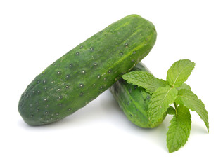 fresh cucumbers isolated on white