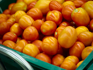 Fresh tomatoes for sale in supermarket