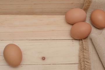 Egg on a burlap sack