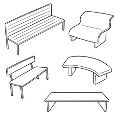 vector set of bench