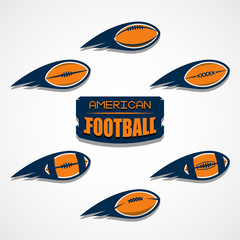 American Football Logo Template. Vector College Logos Illustration