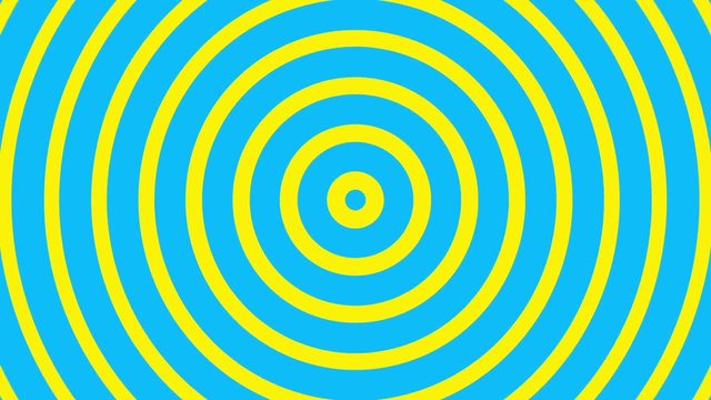 Abstract Expanding Geometric Circles Motion Background Loop Blue Yellow