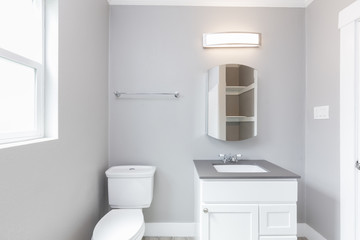 Small bathroom in grey