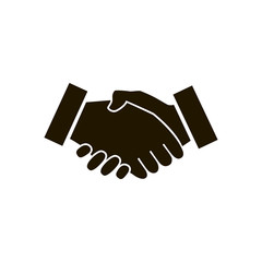 Business handshake / contract agreement flat icon for apps and websites. Two Shake Hands for Peace Illustration Logo Silhouette