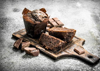 Chocolate fresh muffins.