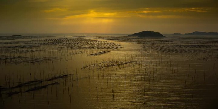 The scenery of the shallows in Xiapu County, Fujian, China