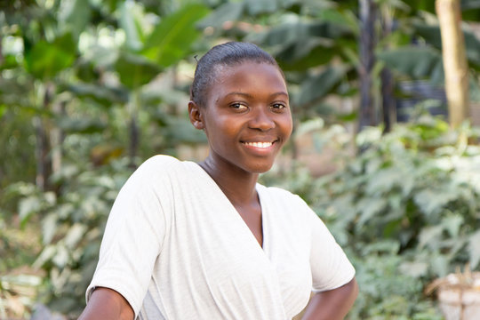 A beautiful smiling young Ugandan woman