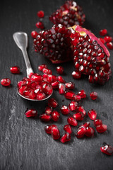 Pomegranate on black