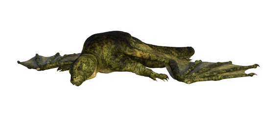 3D Rendering Fantasy Dragon on White