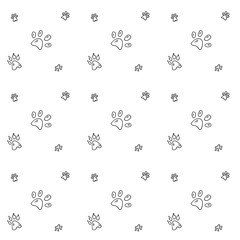 Seamless background with Hand drawn doodle Pets paw icons. Vector illustration. Vet symbols pattern. Cartoon dogs and cats funny wallpaper for pet shop of shelters