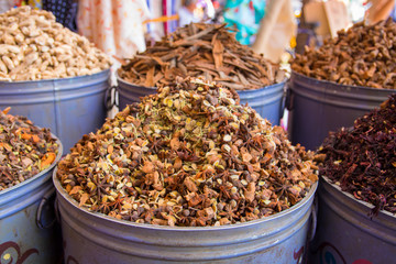 street life Morocco Marrakech, herbs, work, donkeys, horses, cooking, market, handicrafts, transport