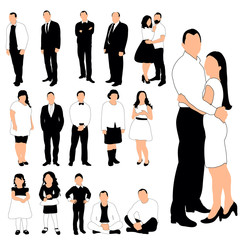 silhouette people without face, collection
