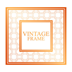 Vintage ornamental golden frame. Luxury elegant ornament. Flourished border. Element for brochures. Template for design. Vector illustration