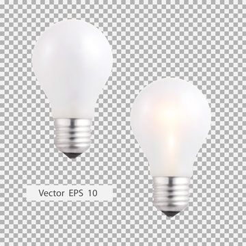 Realistic light bulb, vector
