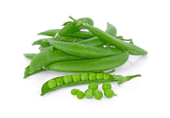 green snap peas isolated on white