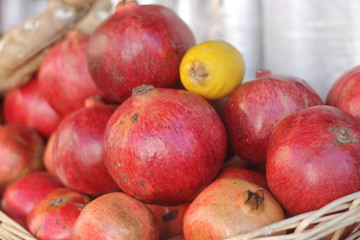 pomegranates and lemon