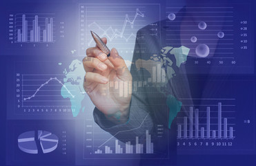 Business consept, Financial graphs