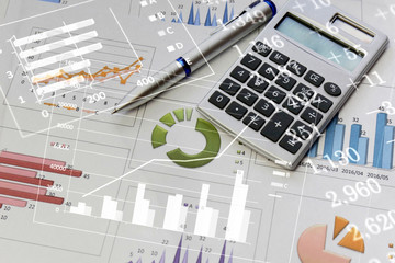 Business consept, Financial graphs