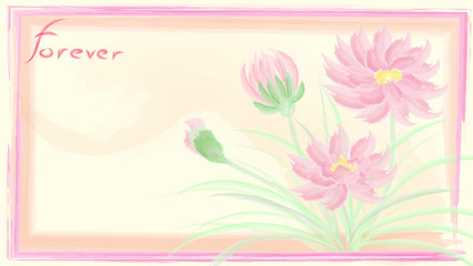 blossom flowers background, watercolor painting style. vector illustration eps10