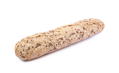 Whole grain bread isolated on a white background.