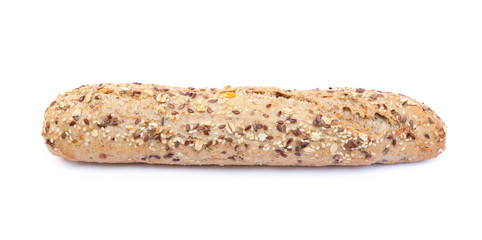 Whole grain bread isolated on a white background.