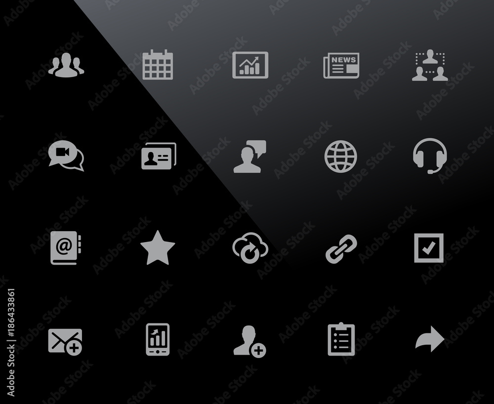 Poster business network icons // 32px series - vector icons adjusted to work in a 32 pixel grid.