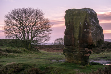 Cork Stone on Stanton Moor at Dawn