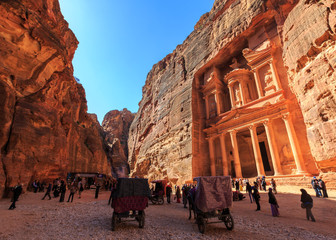 The Treasury at Petra the ancient City  Al Khazneh in Jordan