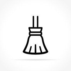 broom icon on white background