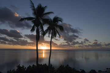 Fototapeta na wymiar South Pacific sunset - Cook Islands - South Pacific