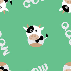 cow cute seamless pattern background