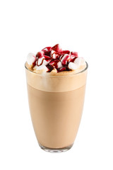 Coffee in glass. Isolated