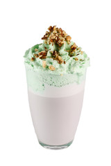 cappuccino in a glass with cream