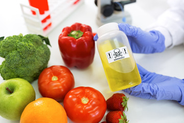 Warning, danger sample at food, genetics modified