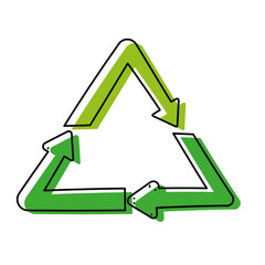 Recycle arrows symbol cartoon