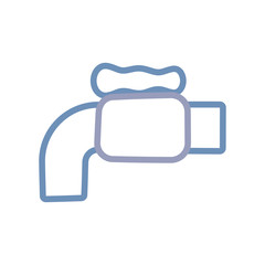 Water faucet isolated cartoon