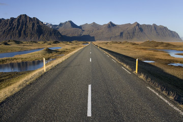 Iceland - Empty road between Hofn and Jokulsarlon