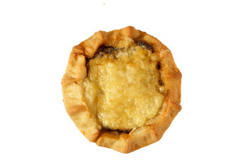 Baked bun on a white background close-up. Isolate.