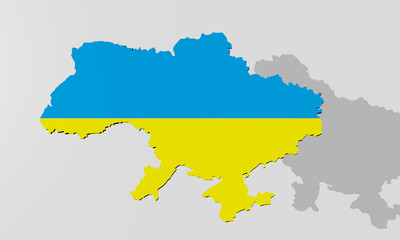 3 d render of an map of ukraine