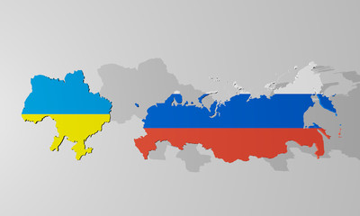 3d render of an map from Ukraine and Russia