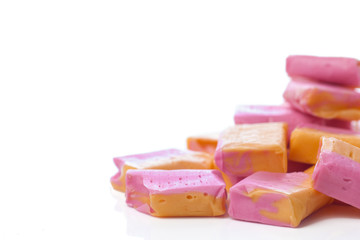Pile of fruit salad flavoured candy chews