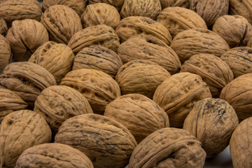 Walnüsse, ungeschält, Nahaufnahme